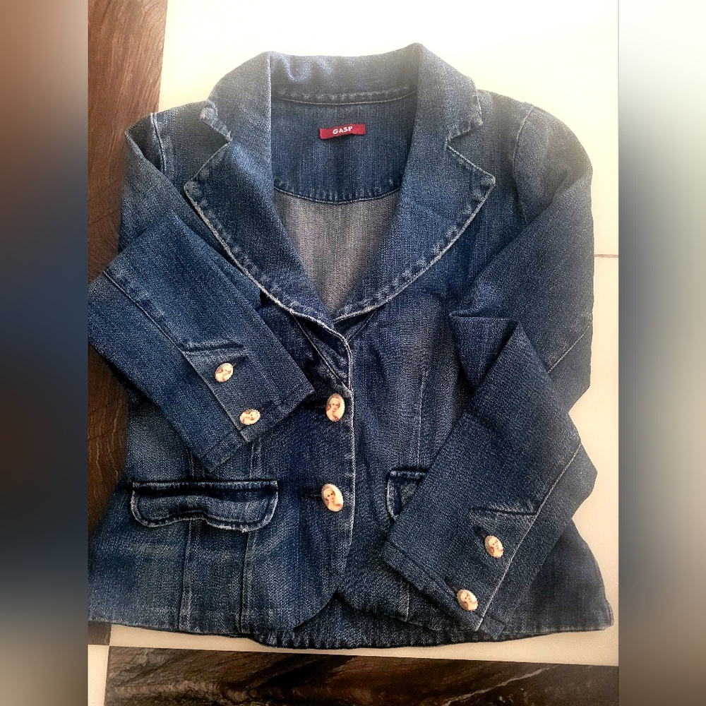 GASP Vintage Cute Denim with Limoges Buttons